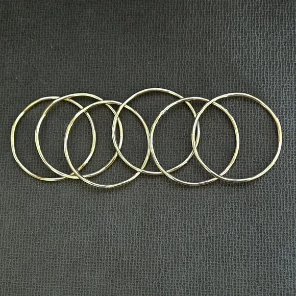 House🏠 of Harlow 1960 Set of Six6️⃣, Thin, Wavy🌊, Gold💛 Bangle Bracelets - Picture 10 of 15